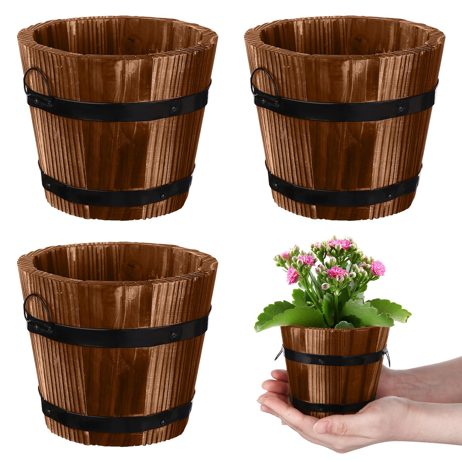 Amazon.com: CosCosX 2 Pcs 4.7*3.5*3.9inch/10x12x9cm Rustic Wooden